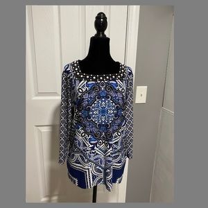 Alfred Dunner Sapphire Blue Tunic size petite medium
